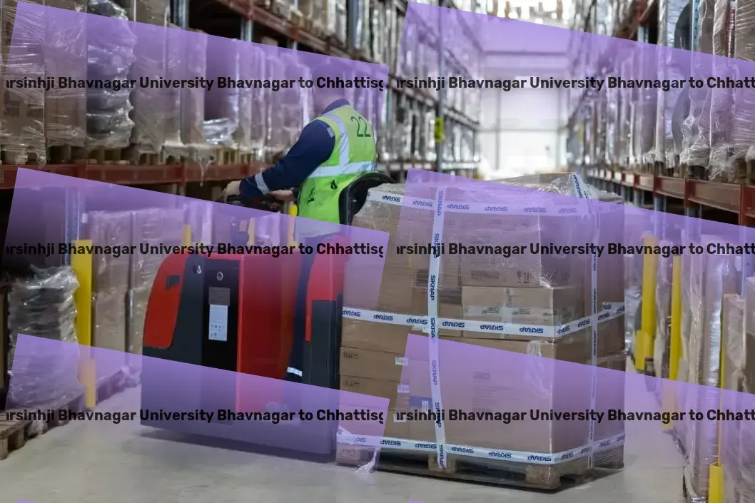 Maharaja Krishnakumarsinhji Bhavnagar University Bhavnagar to Chhattisgarh Packers And Movers Bridging distances with exceptional logistics in India! - Personalized freight services