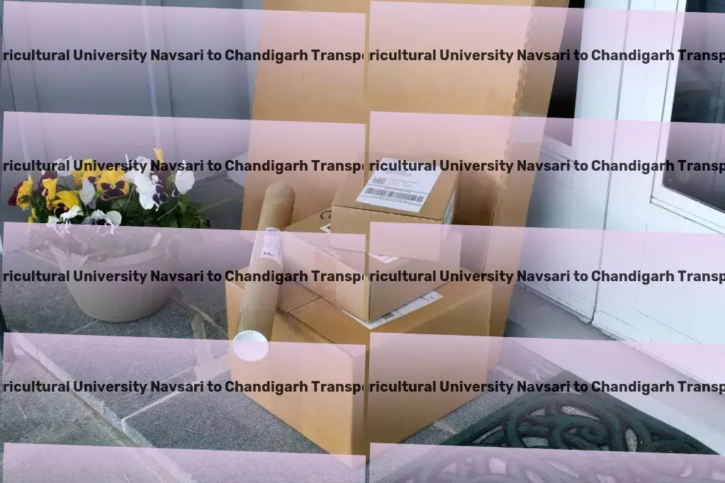 Navsari Agricultural University Navsari to Chandigarh Luggage Courier National goods forwarding